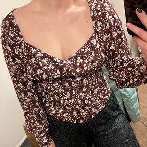 Abercrombie and Fitch blouse, size large, has a corset type bottom